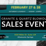 Granite and quartz weekend sales event at 1038 Miller Dr Altamonte Springs Florida - Affordable Granite Concepts